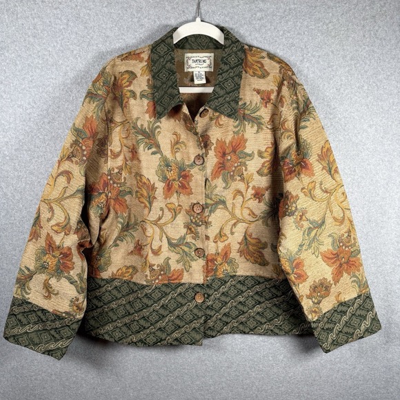 Tantrums Jackets & Blazers - Tantrums tapestry jacket womens XL fall button front patterned 90s Vintage